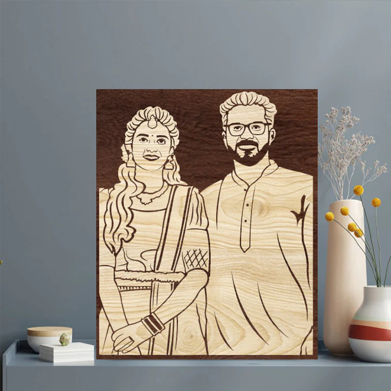 3d Wooden Portrait (Couple) - Image 3