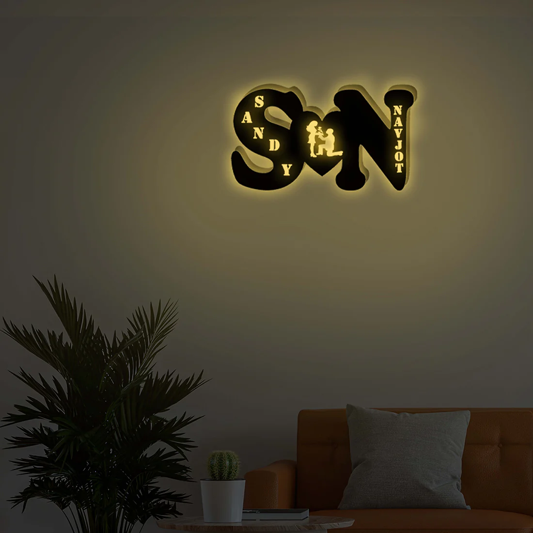 Couple Alphabet With Proposal Heart Lamp(Any Alphabet Can Be Done) - Image 4