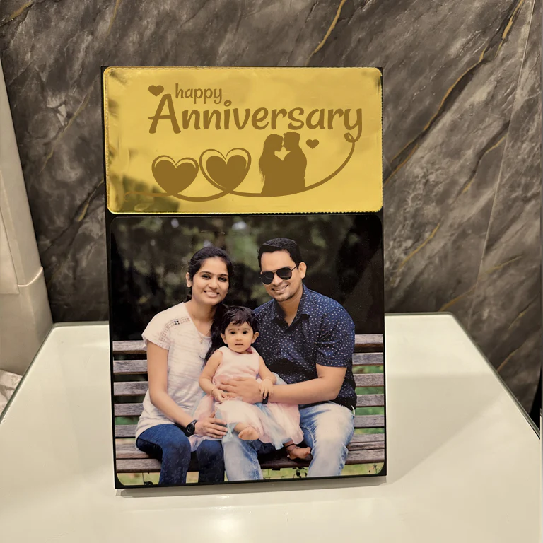 Personalized Wooden Table Top Photo Frame With Customised Text - Image 2