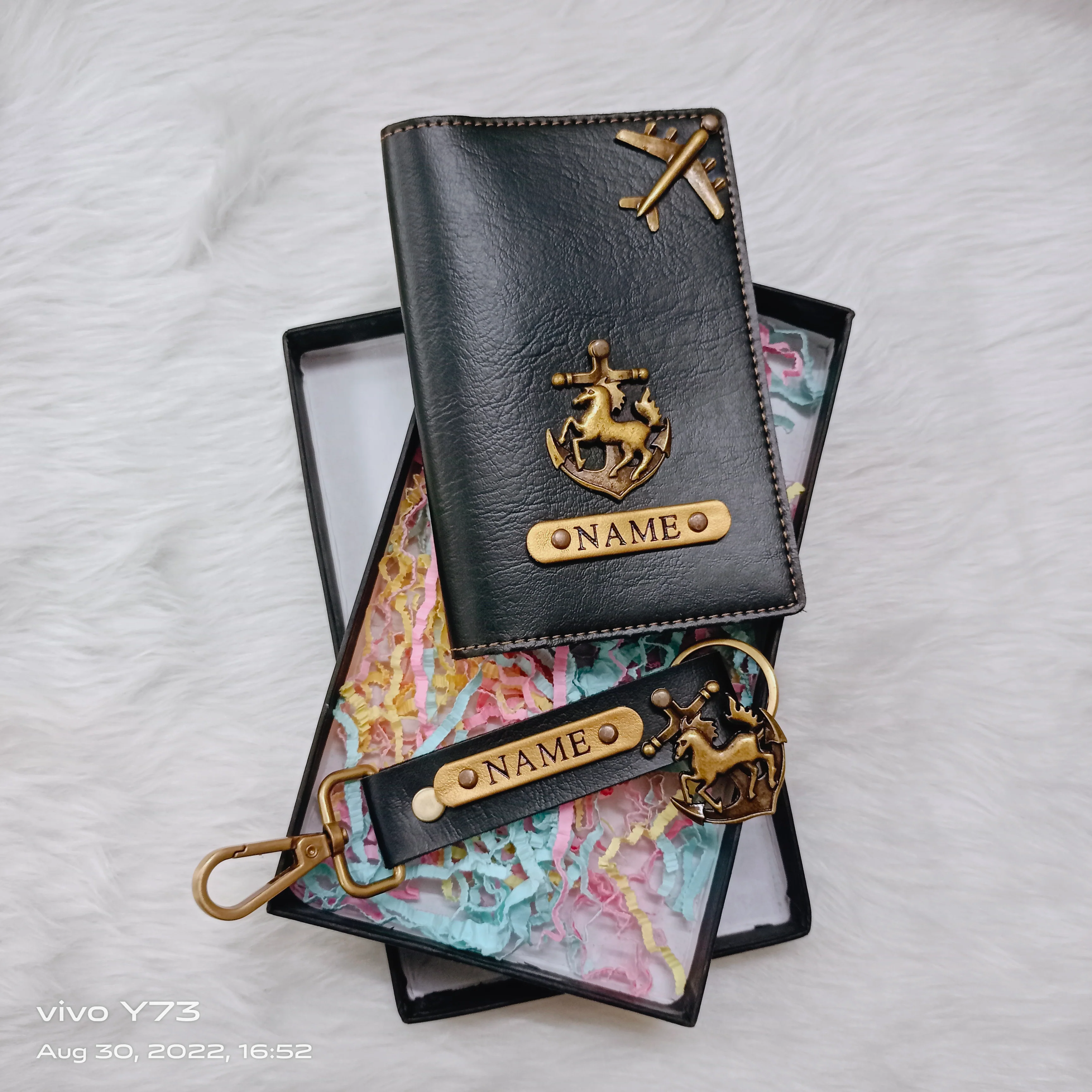 Set of Customised Passport Cover and Name Keychain - Image 6