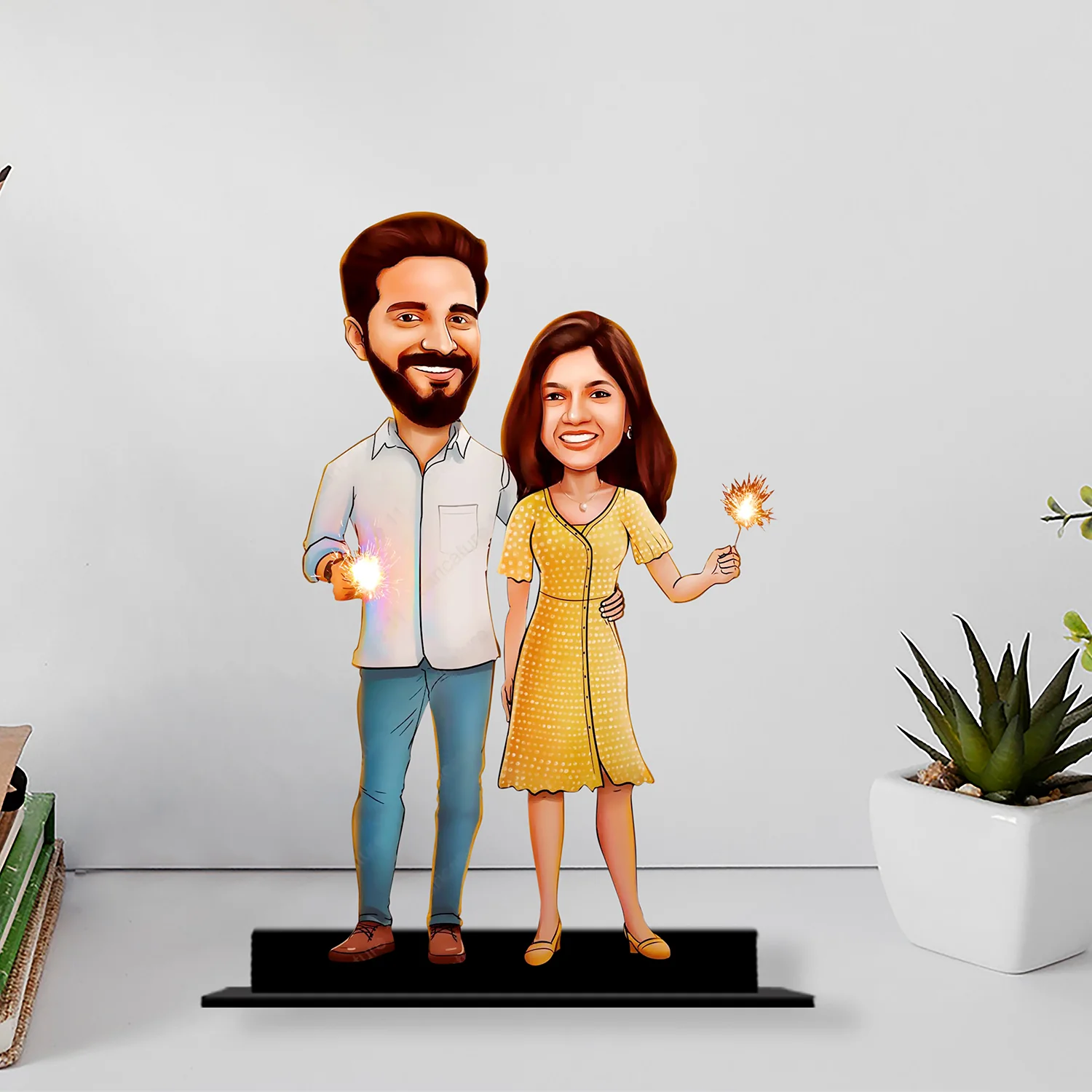 Festive Couple Caricature