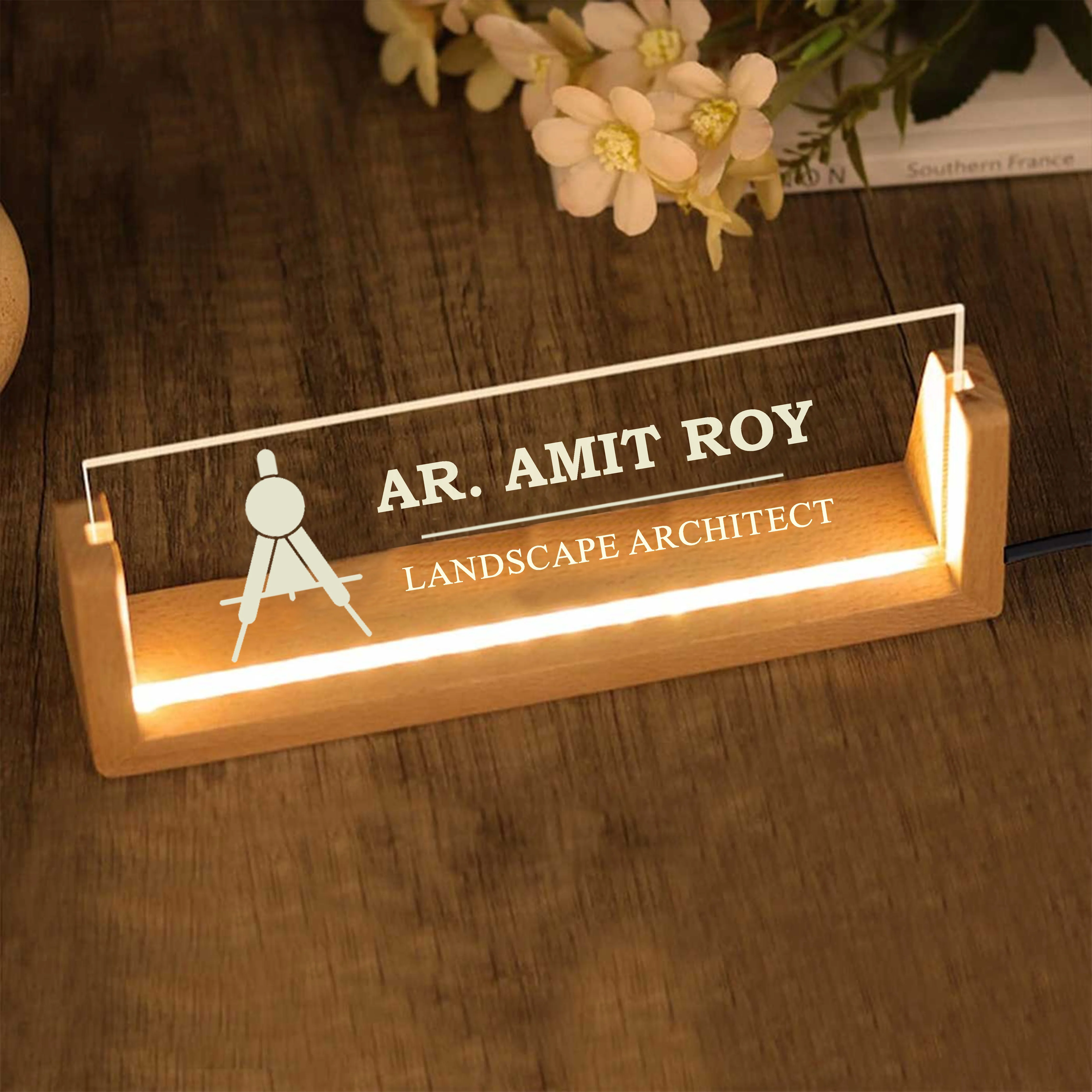 Desk Name Plate With LED Light For Architects - Image 3