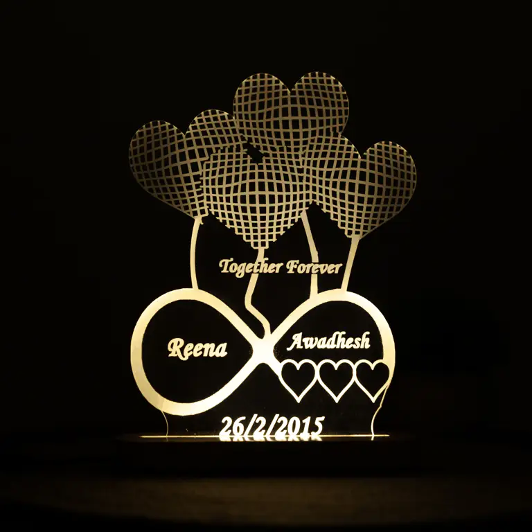 Heart 3d Illusion Acrylic LED Lamp - Image 6