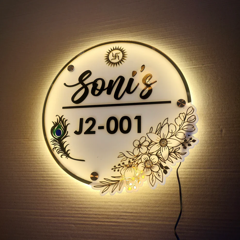 Led Name Plate with Neon on boundary - Image 3