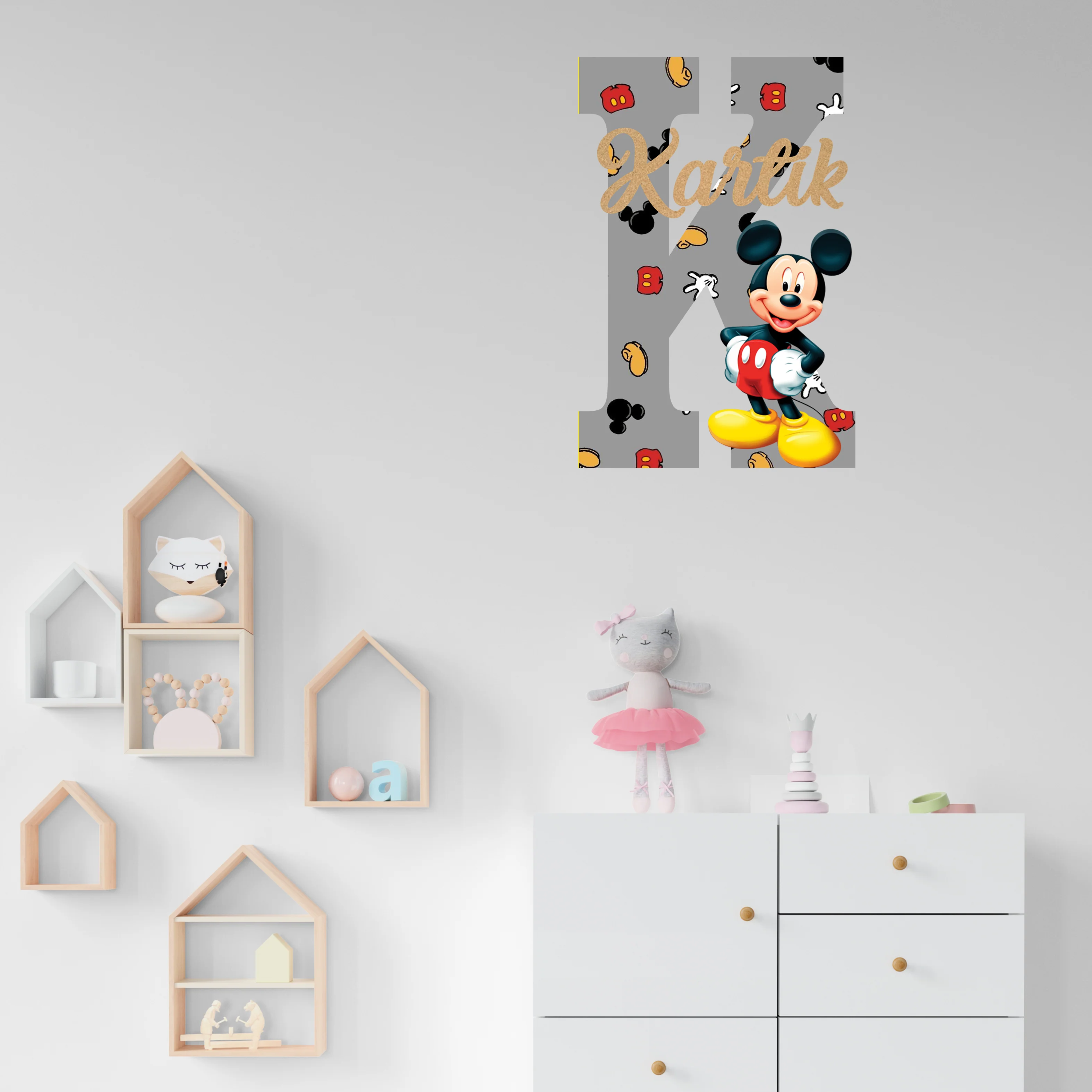 Mickey Mouse Theme Name Plate