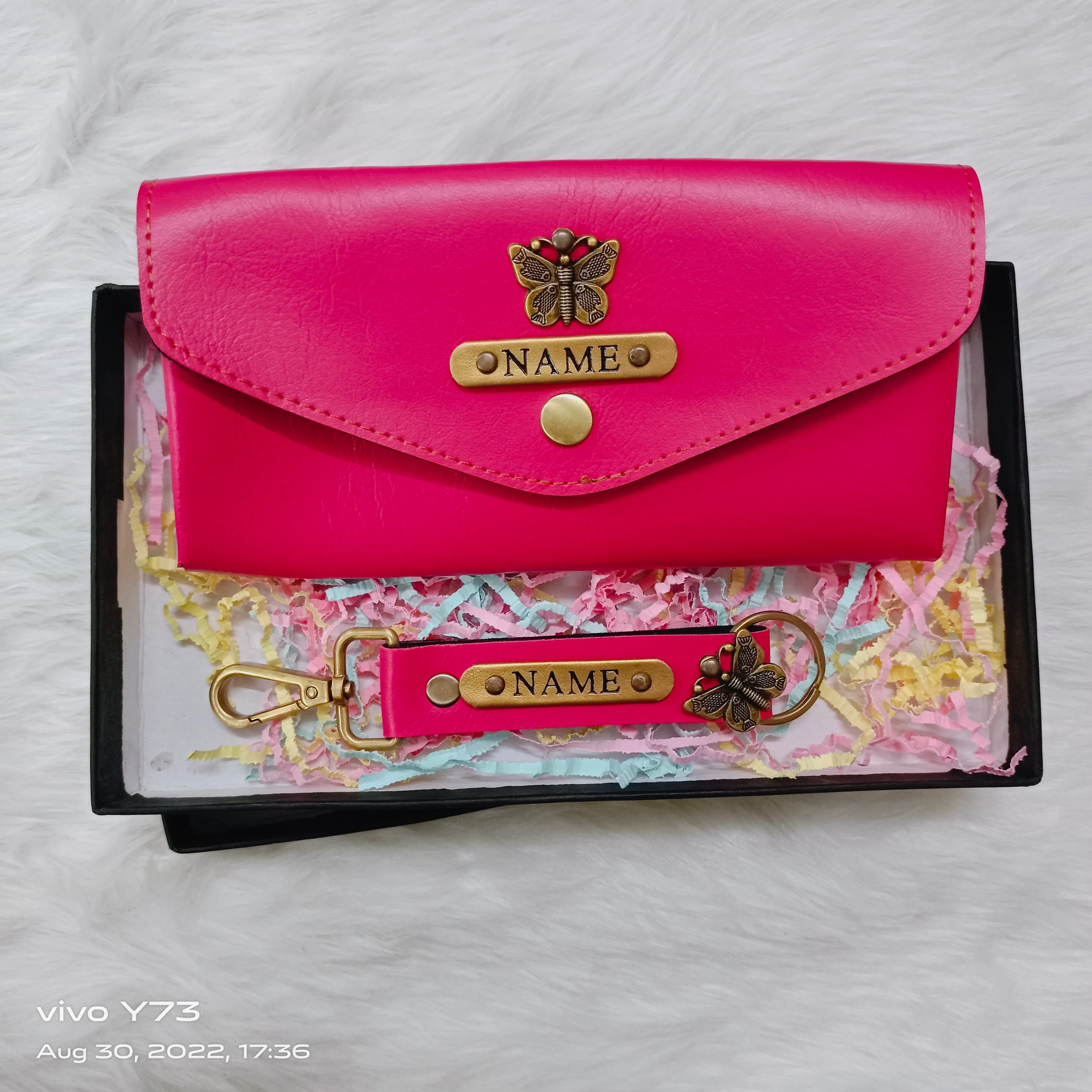 Set of Customised Name Ladies Wallet and Name Keychain - Image 3