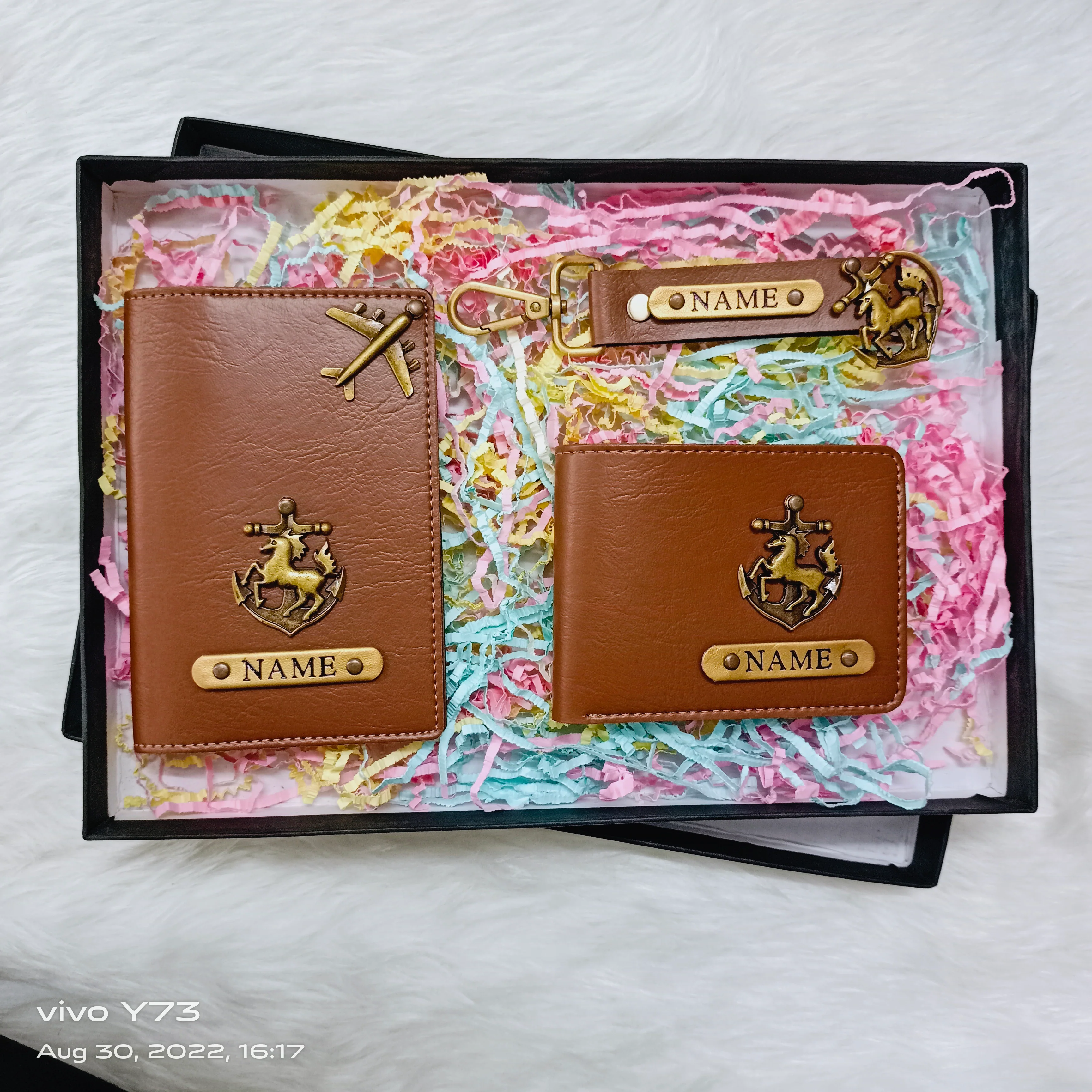 Set Of Customised Wallet,Customised Passport Cover and Keychain - Image 4